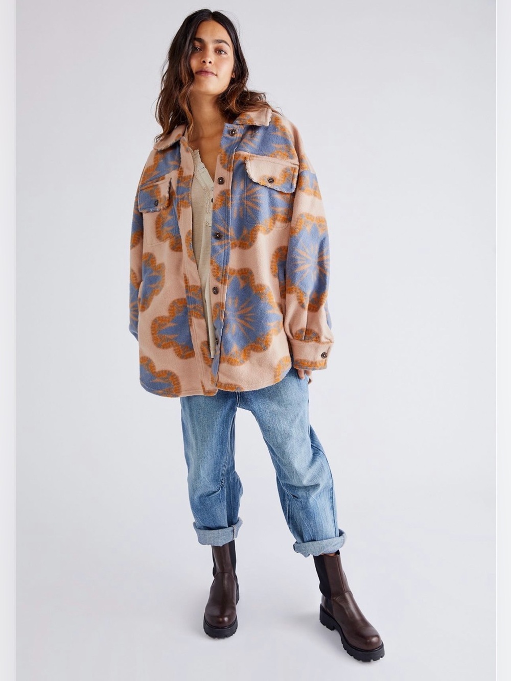 Free People Jacquard Ruby Jacket